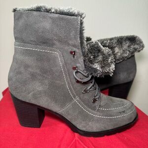 ISO JOANNE grey heeled boots